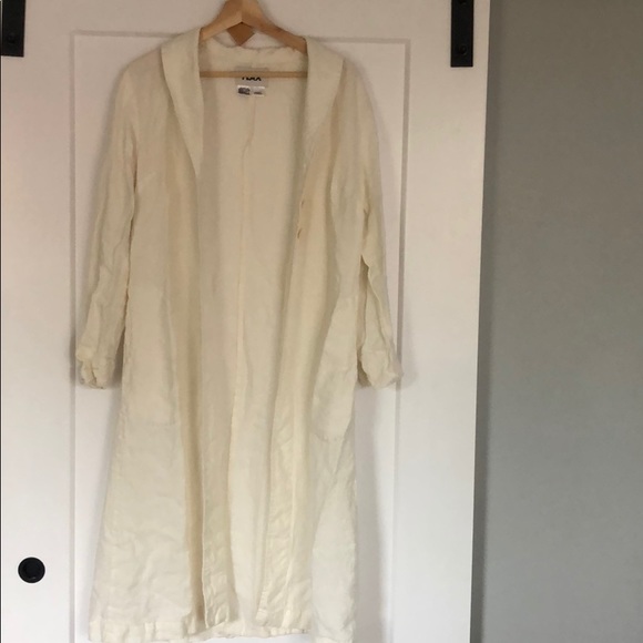 FLAX linen long blazer/jacket - Picture 3 of 4